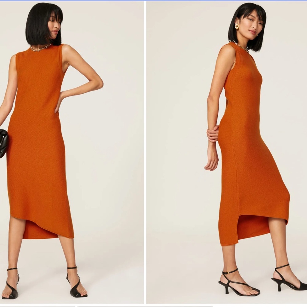 Victor Alfaro sleeveless Sweater Dress in textured Orange crush S